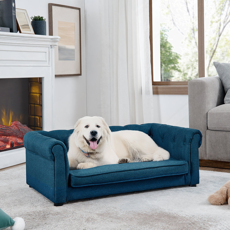 Lit pour chien Malcolm Elegant Rectangle, Bleu