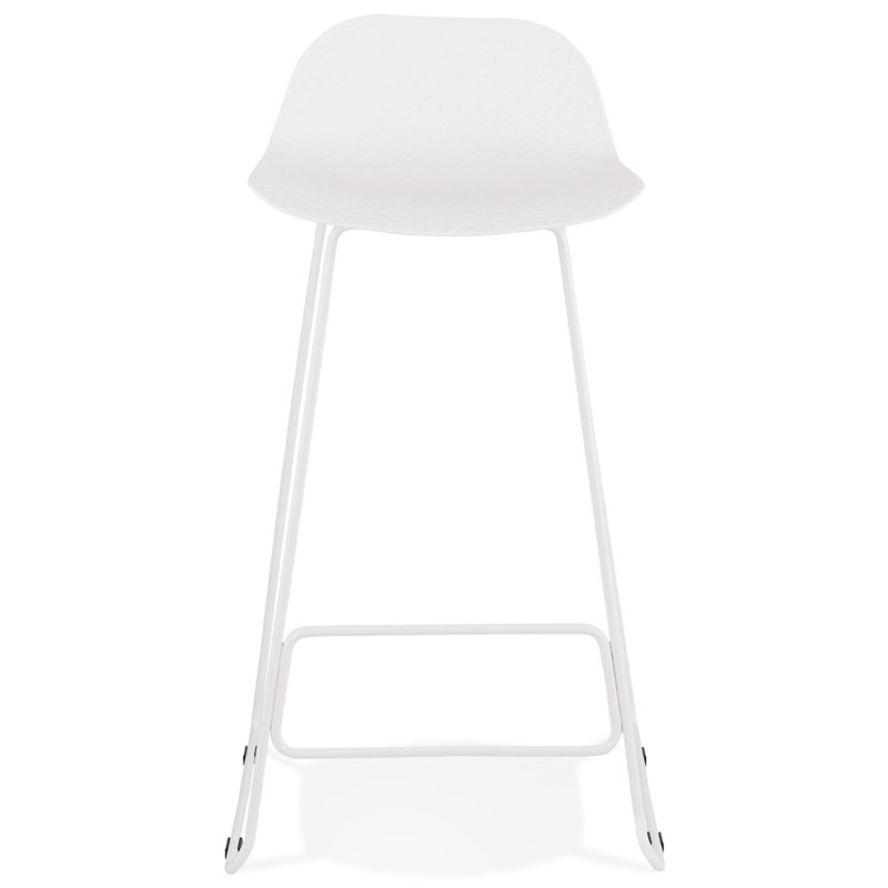 Maez Counter Stool with Metal Frame, White/White