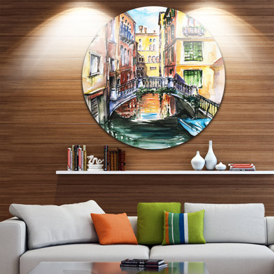 " Venice, Canal Meeting Bridge "