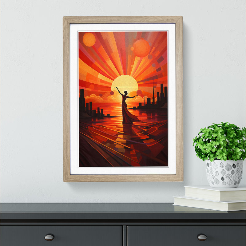Single Picture Frame Print on Wood, 46cm H x 34cm W, Oak Framed