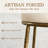 Gelder 26.5" Modern Glam Upholstered Bar Stool with Hammered Metal Legs & Curved Low Back for Kitchen Island-1730777285