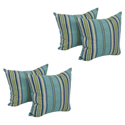 Blazing Needles Outdoor Reversible Throw Pillow