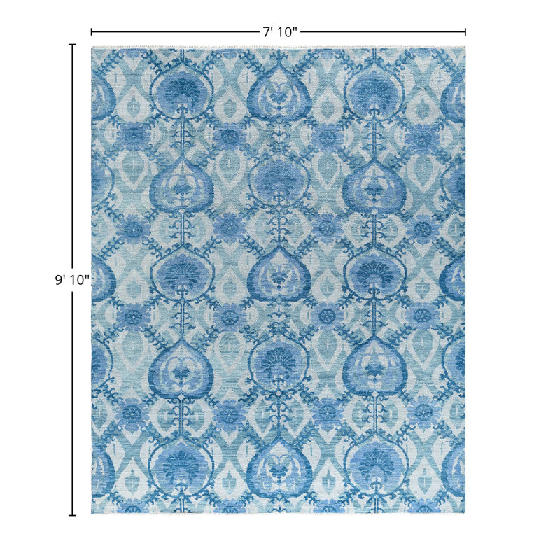Overdyed One-of-a-Kind 7' 10" X 9' 10" Hand Knotted Area Rug