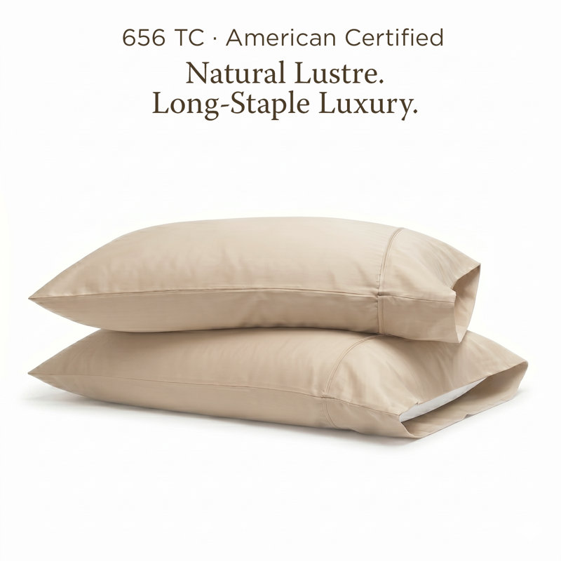 Threadmill 656 Thread Count Supima Cotton Pillowcase Set, Pillowcases - Standard/Queen, Beige