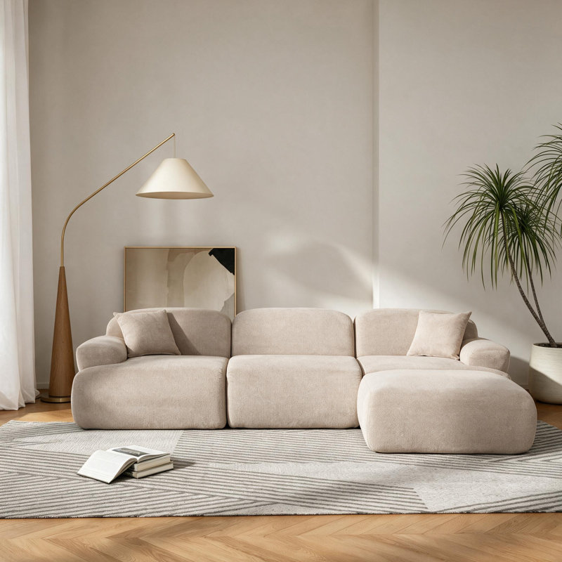 Canapé modulaire 118,5 po Comfy Cloud, Chenille kaki