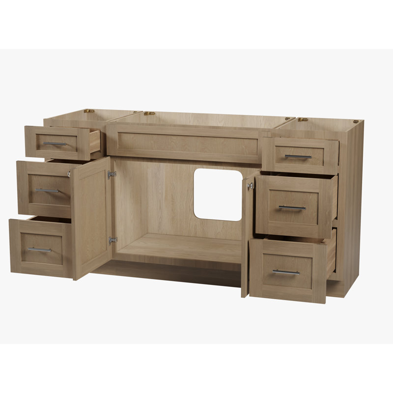 Base de meuble-lavabo simple 66 po Disar, Chêne naturel