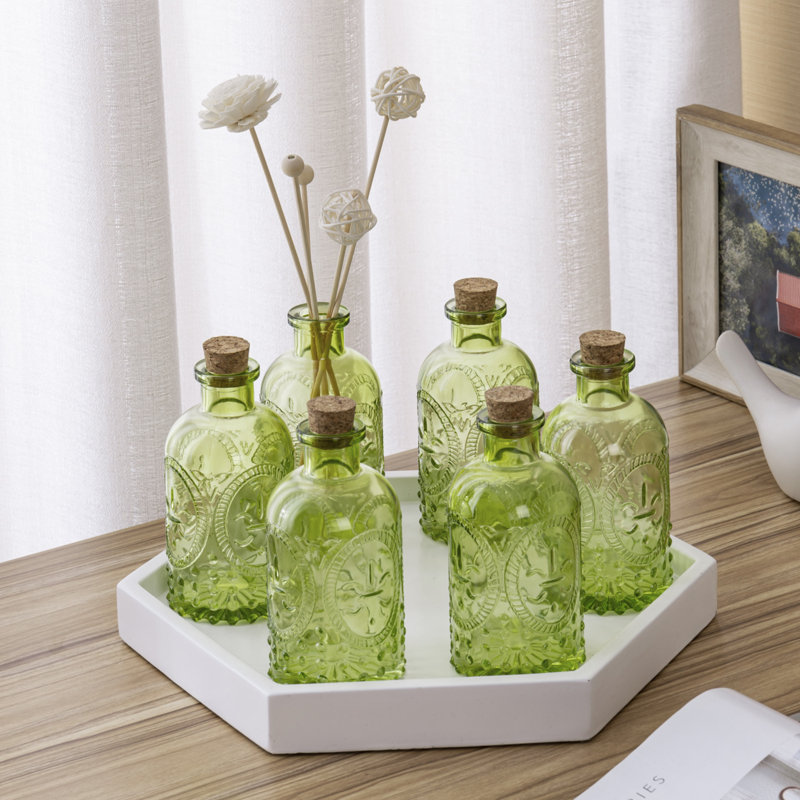 Glass Decorative Bottle, Green