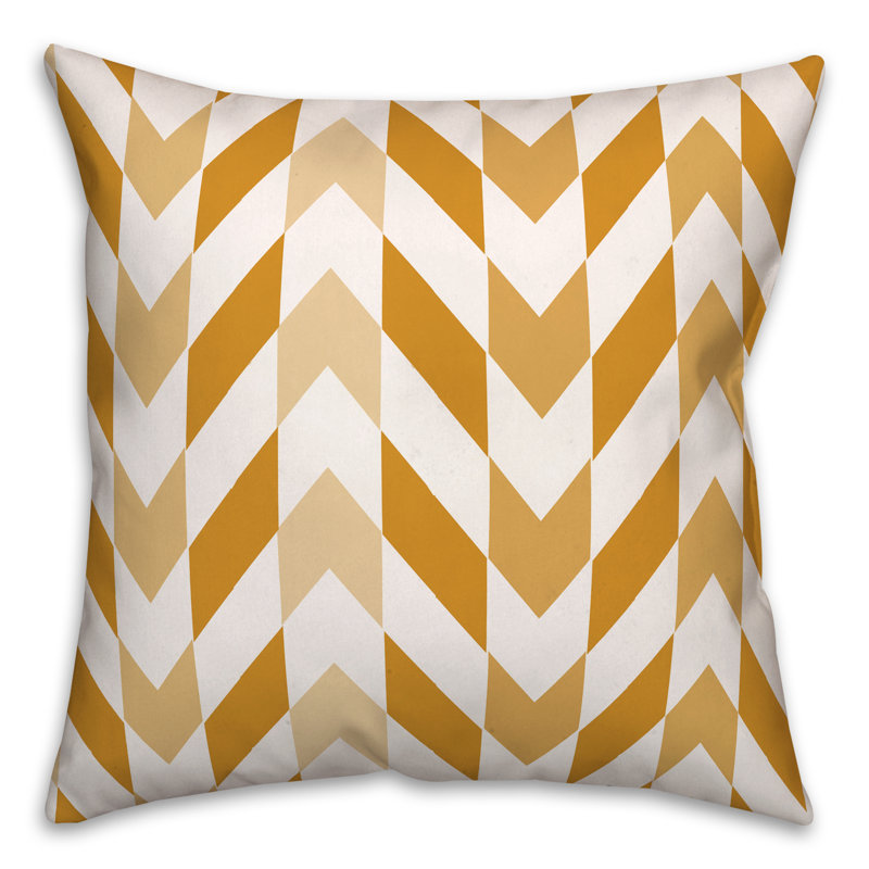 Geometric Outdoor Reversible Throw Pillow, Orange/Yellow