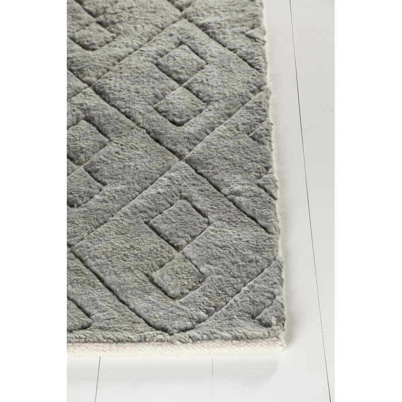 Catalina Handmade Cotton Geometric Area Rug, Gray, 5' x 7'6"