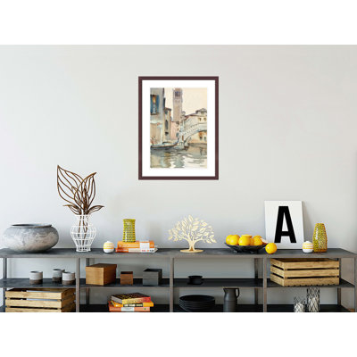 «A Bridge and Campanile Venice» par John Singer Sargent, impression giclée encadrée