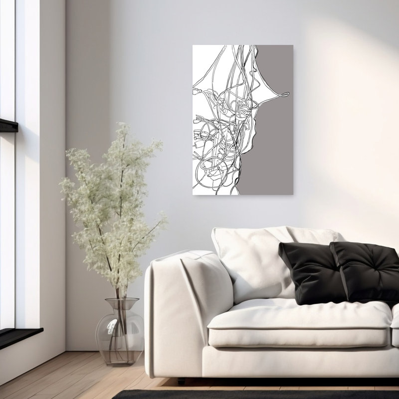 Digital Mind Profile Modern Abstract Wall Art, 36" H x 24" W