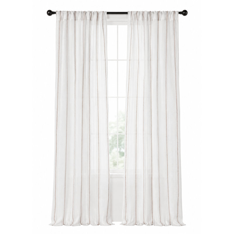 Panneau de rideau simple semi-diaphane avec passe-tringle Agamenn, 54 po x 96 po