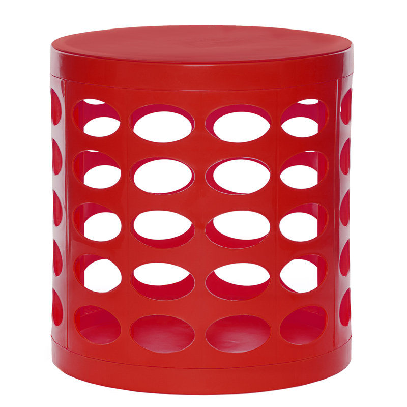  Repose-pieds rond avec rangement 16 po, Rouge
