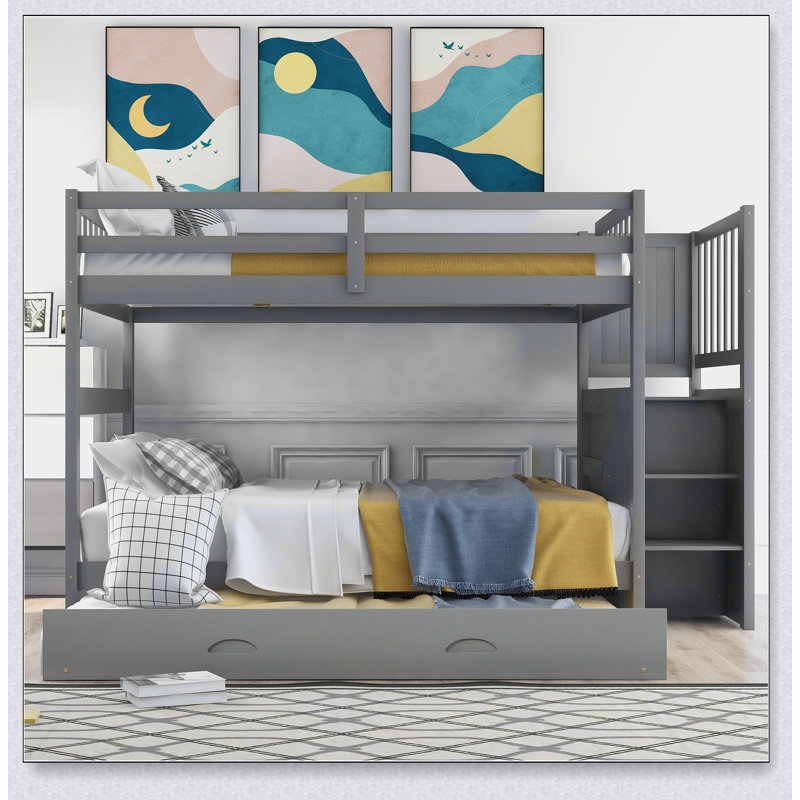 Full Over Full Bunk Bed With Twin Size Trundle