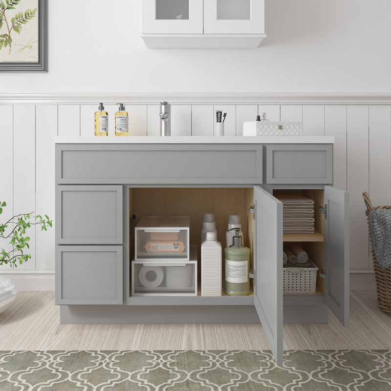 Base de meuble-lavabo simple 48 po seulement, Gris