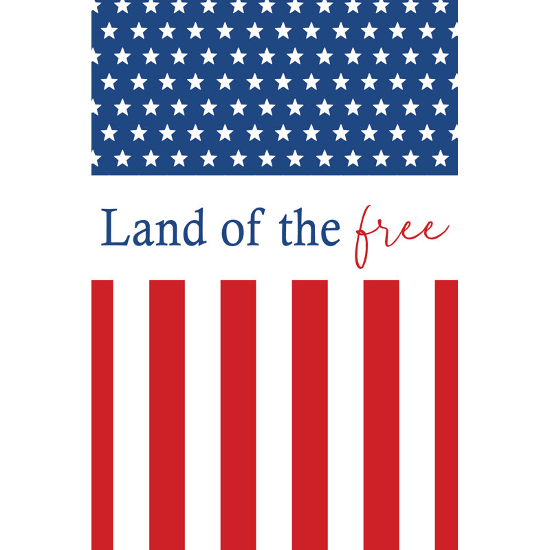Land Of The Free Stars Stripes - Wrapped Canvas Print, 30cm H x 20cm W x 3.8cm D