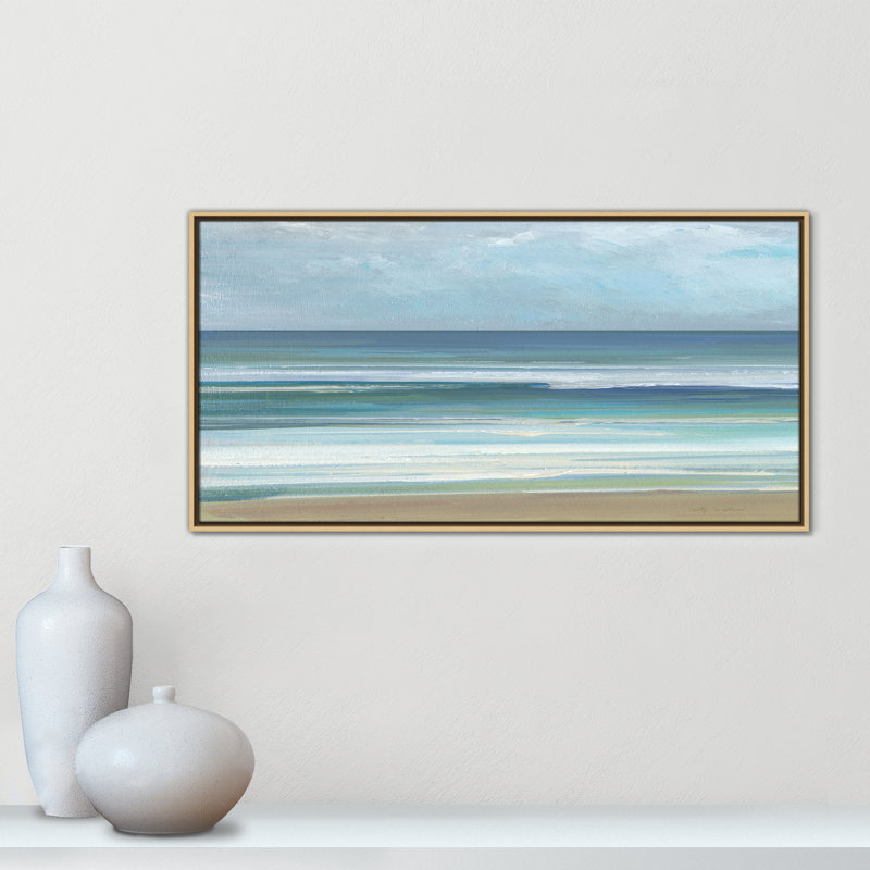 «Gentle Waves I» par Sally Swatland, H 31,5 po x l 61,5 po, Naturel