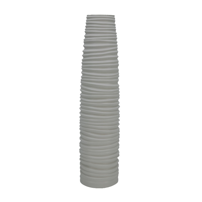 Vase de plancher en céramique, Moyen (H 20 po x l 6,5 po x p 6,5 po), Gris