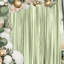 4 pièces de toile de fond métallique à franges métallisées vert sauge pour les fêtes d'anniversaire de mariage