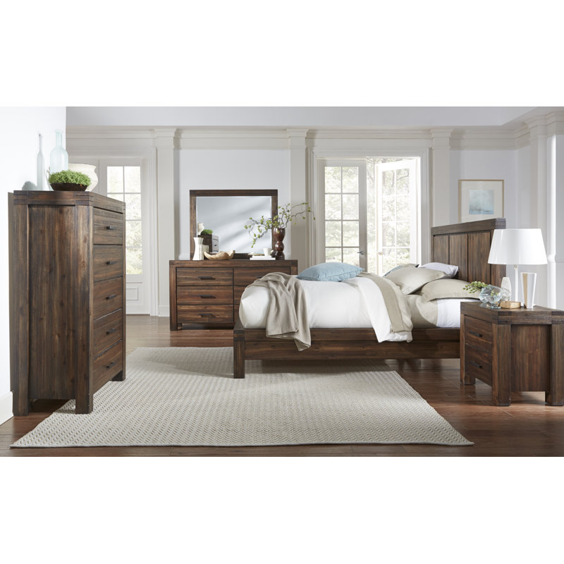 Jhoti Solid Wood 38'' W 5 - Drawer Dresser, Brown