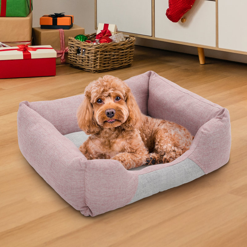Lit pour chien Cuddler, canapé-lit pour chien avec côtés, fond antidérapant pour petits et moyens chiens, lavable à la machine