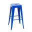 Tabourets de bar en métal bleu sans dossier, hauteur de comptoir 76 cm (30 pouces), ensemble de 2, non empilables, montage facile, stables et compacts, pour bar, salle à manger, cuisine, salle à manger, métal de qualité.