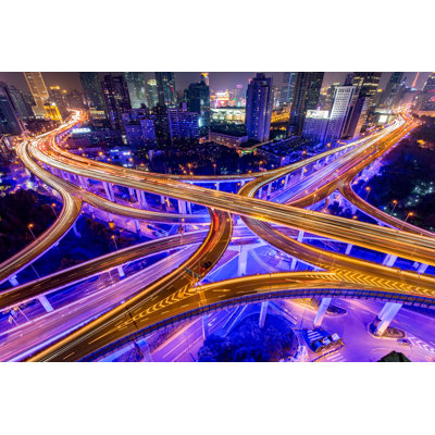 Shanghai Traffic - Wrapped Canvas Print