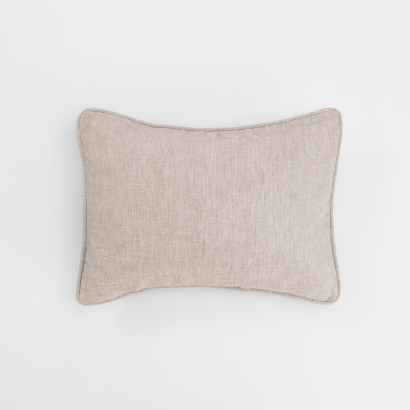 Catherine Linen Lumbar Pillow Cover & Insert, Steel Blue