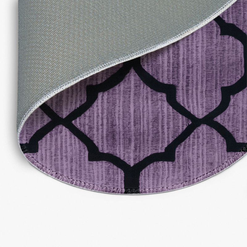 Tapis mauve intérieur et extérieur Trellis, Rond 5 pi
