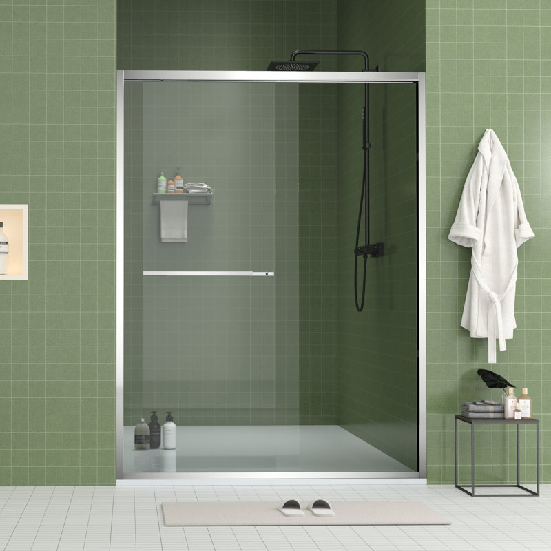 Porte coulissante de 60 po de largeur et 70 po de hauteur avec porte coulissante en aluminium et double poignée comme porte-serviettes