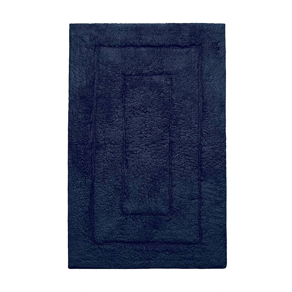 Apolonia Cotton Non-Slip Bath Rug, 20" H x 32" W, Navy