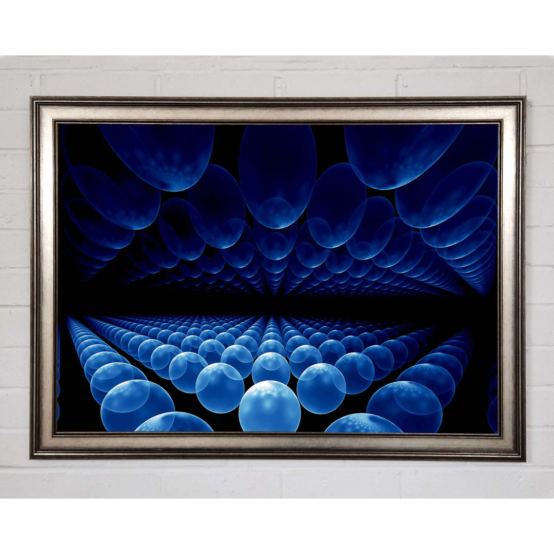 Gerahmtes Wandbild Alien Life Pods Blue