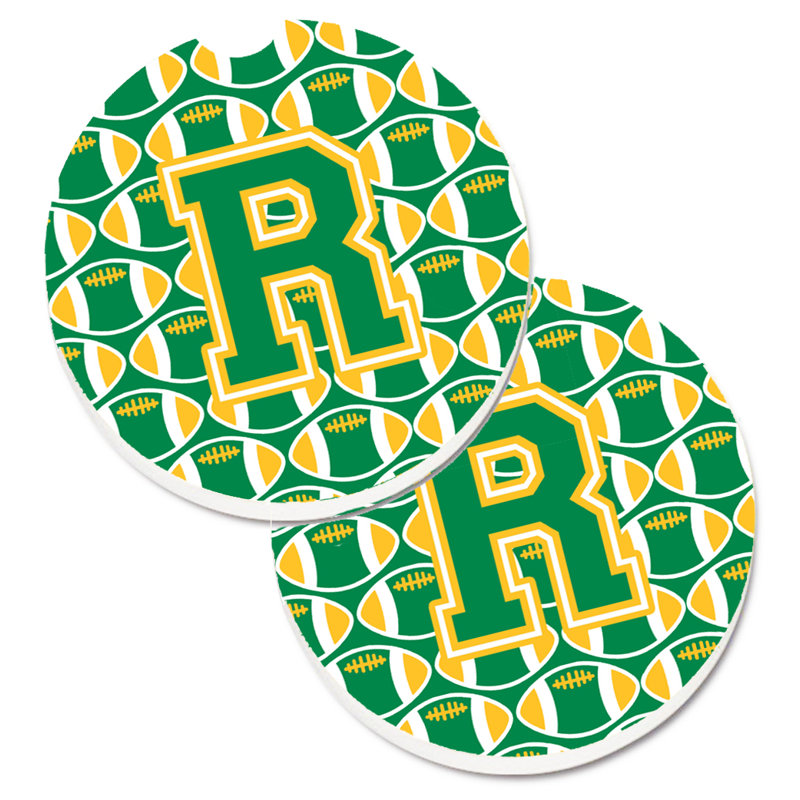Sous-verre de football, R, Vert/doré