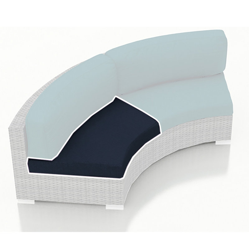 Curved Loveseat Seat Cushion - , Teal