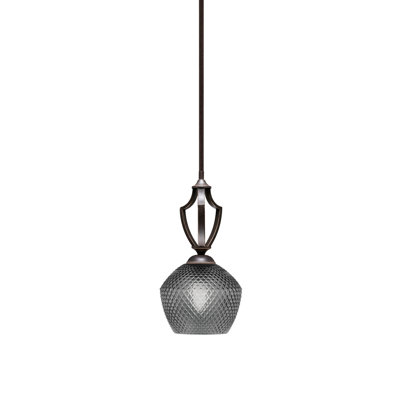 Mini-luminaire suspendu Shutesbury, verre fumé 6 po