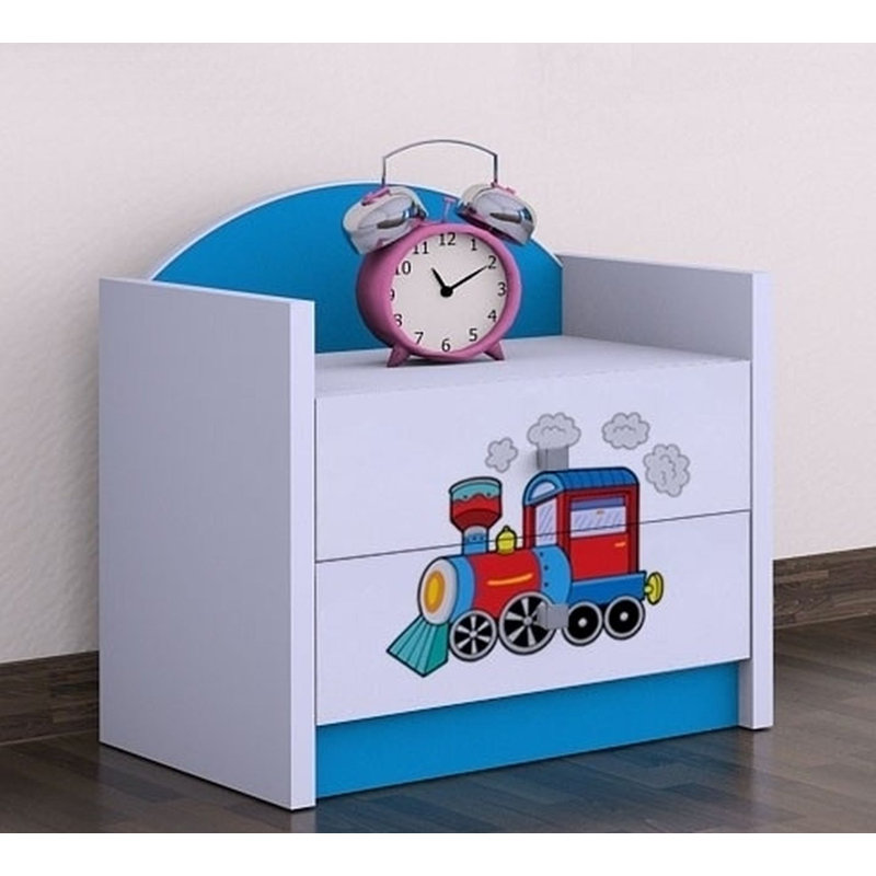 Dominique 2 Drawer Nightstand, Blue