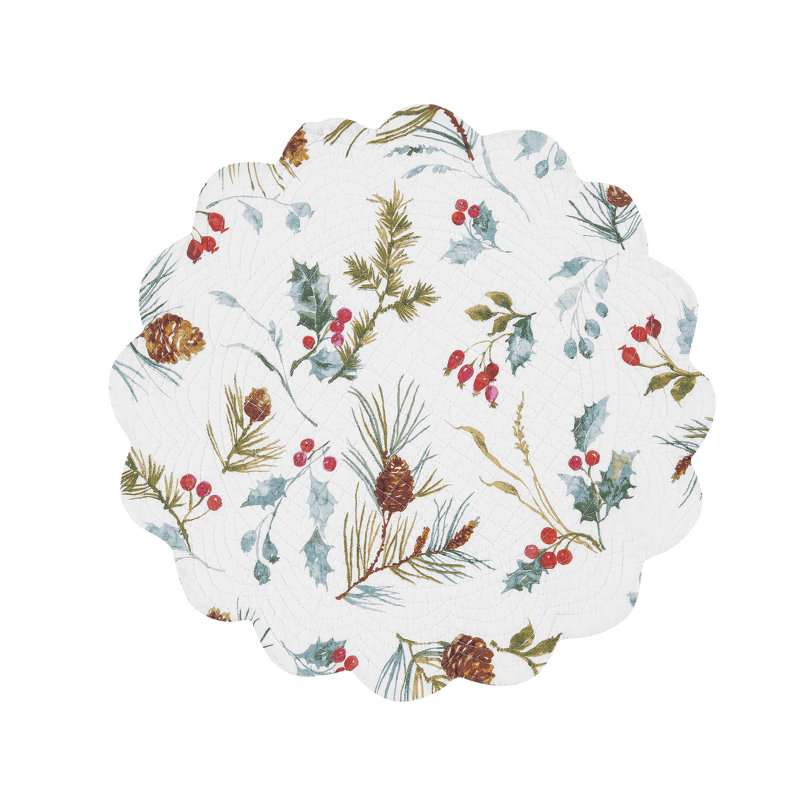 Obyrne Cotton Floral Round Placemat