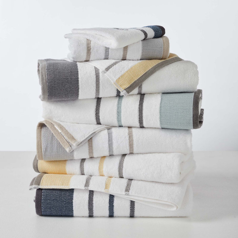 Deanthony Luxury Cotton Decorative, Gold/Grey, Bath Sheets - 2 Pack