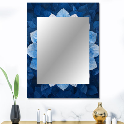 Bleu et blanc hydrangées kaléidoscope hydrangées - hydrangées, miroir mural unique