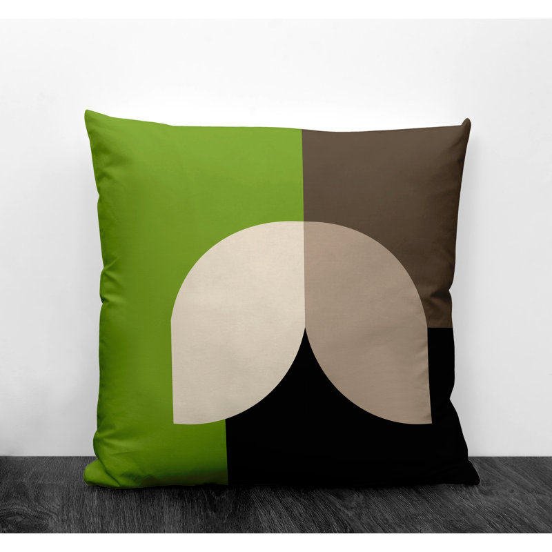 Nini Outdoor Reversible Throw Pillow, 15" x 15", Chartreuse