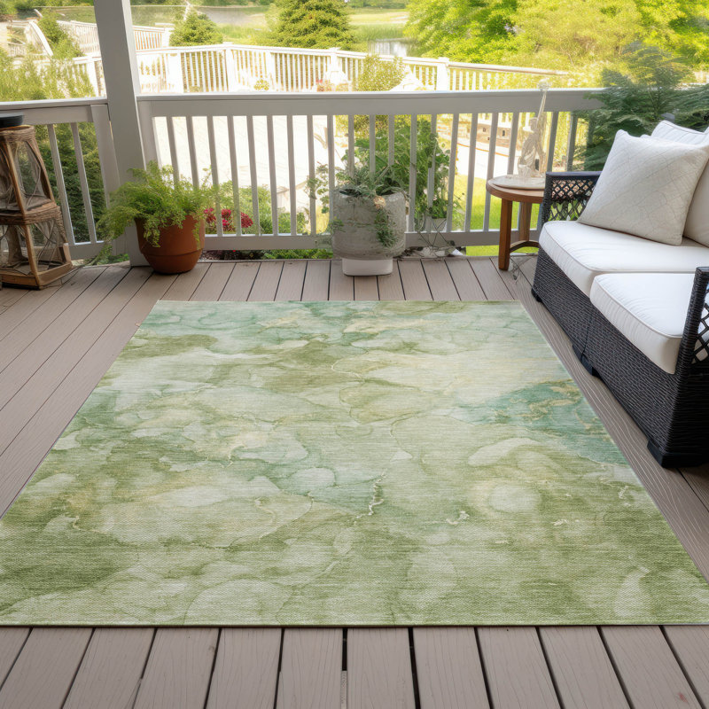 Tapis intérieur / extérieur Xhevrie lavable à la machine, Rectangle 10 pi x 14 pi