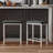 Winston Porter Solid Wood Backless Bar Stool - Set of 4 Straight-Leg Stools with Upholstered Seat-1973344119