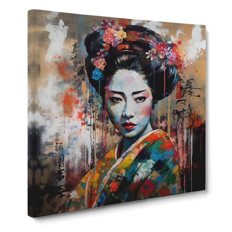 Geisha Expressionism - Wrapped Canvas, 50cm H x 50cm W x 3cm D