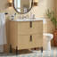 Meuble-lavabo autoportant de 30 po avec lavabo en céramique et 2 tiroirs à fermeture en douceur-983176657