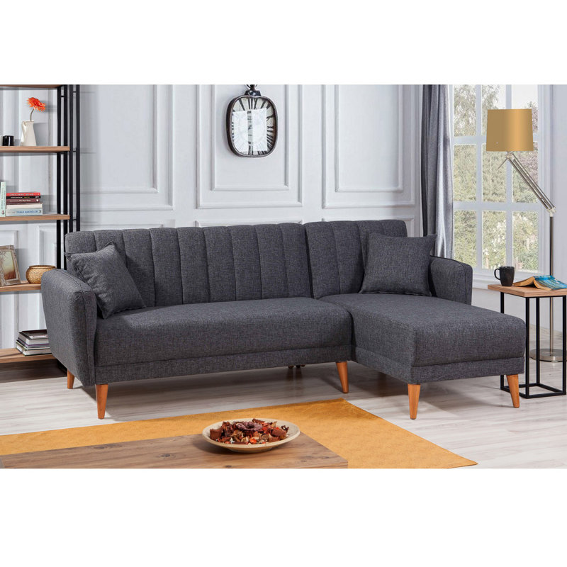 Scoles Sofa & Chaise, Right Hand Facing, Dark Grey