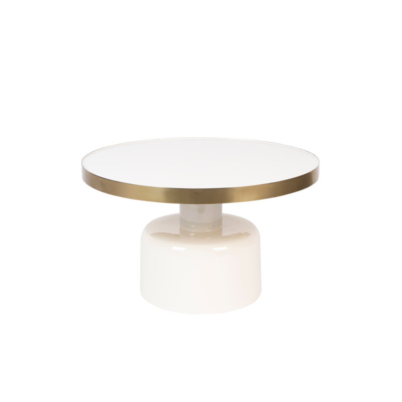 Glam Coffee Table, White, White
