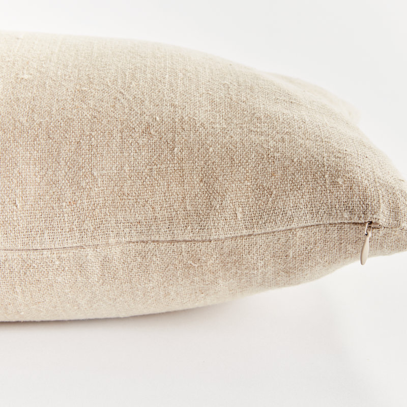 Jules European Flax Fiber Pillow Cover & Insert, Black/Cream/Color Block, Rectangle 14" H x 20" W, Knife Edge