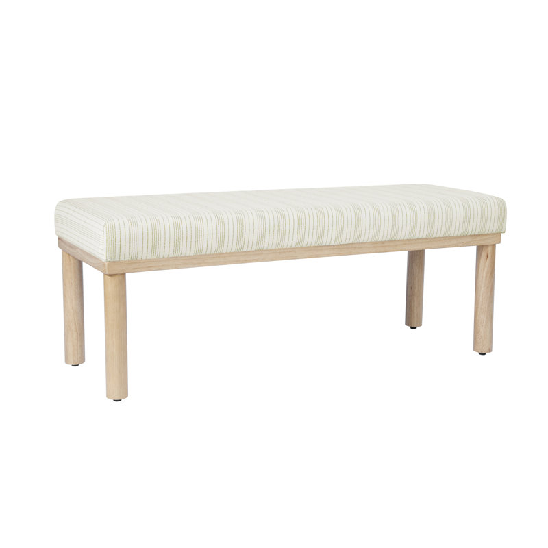 Shikera Upholstered Bench, Marigold Pinstripe Woven