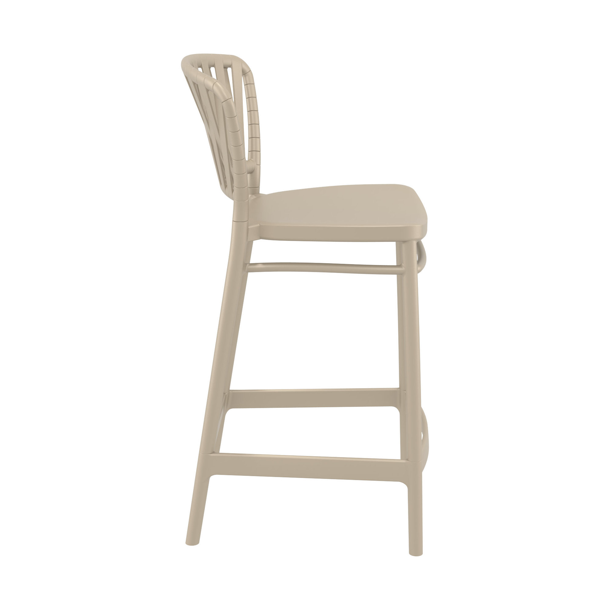 Newport Outdoor Barstool, 25.6", Taupe