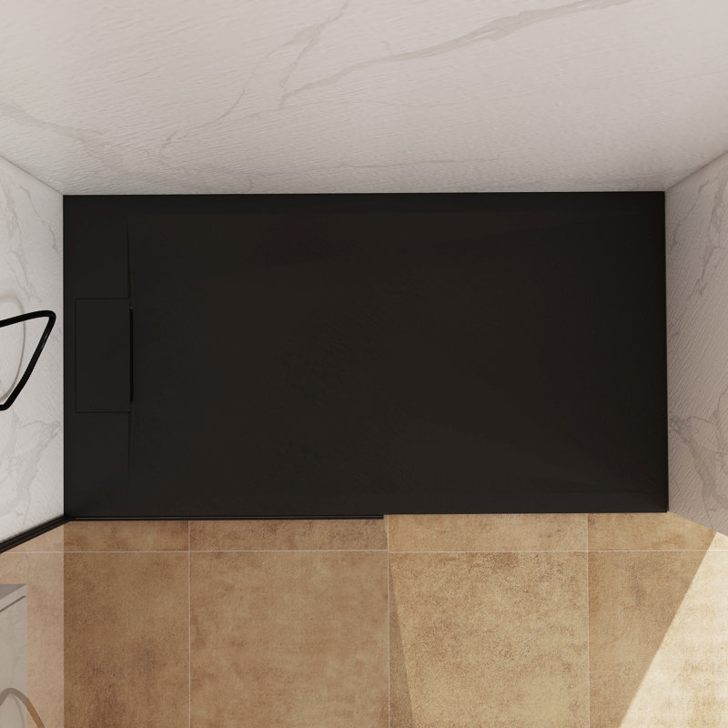 60"W x 32"D Wheelchair Accessible Low Threshold Shower Base with Reversible Drain, SMC Cover, 1" H x 59.06" W x 31.50" D